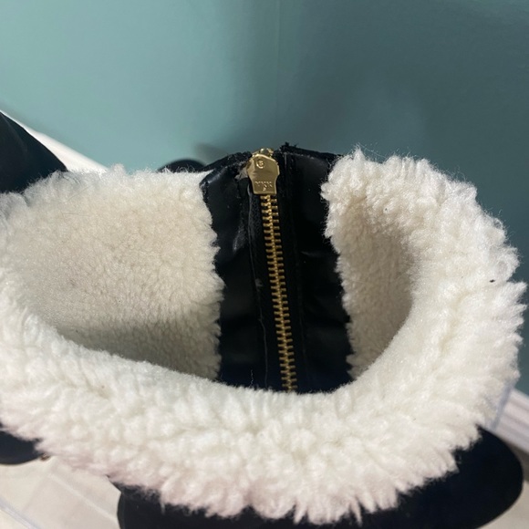 Juicy couture, JC, Casey, black suede, fur-lined, midcalf, wedge boots, size 8 - Picture 3 of 5